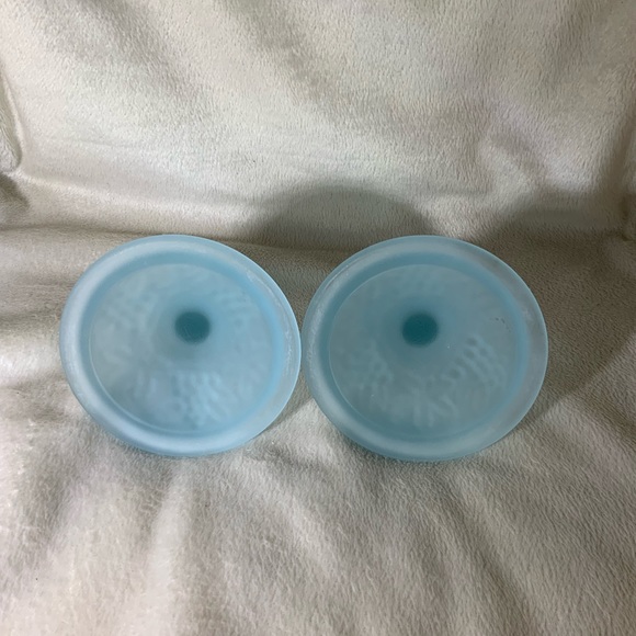 Vintage Lenox Imperial Glass Blue Satin Grape PatternCandlestick Holders - Picture 5 of 6